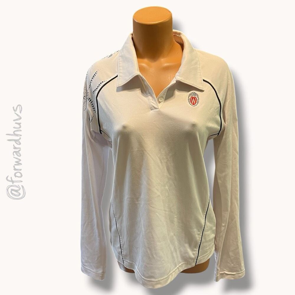 Adidas Climalite Wisconsin Long‑Sleeve Polo – Size M